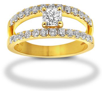 Flanders Ring Dames - Geel goud 18 karaat - Briljant
