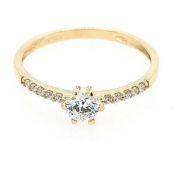 Juwelier Vanquaethem - Ring - Goud 18 karaat - Zirconium