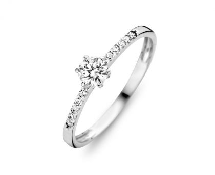 Juwelier Vanquaethem Ring - Goud 18 karaat - Zirconium