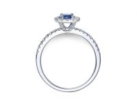 Juwelier Vanquaethem - Ring - Goud 18 karaat - Briljant & Saffier